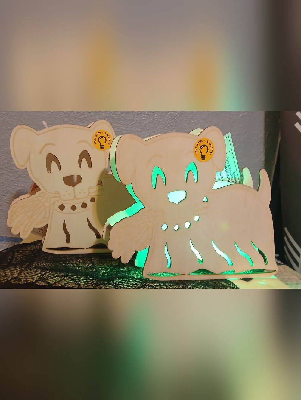 New LED plywood Halloween Decor- Ghost Puppy